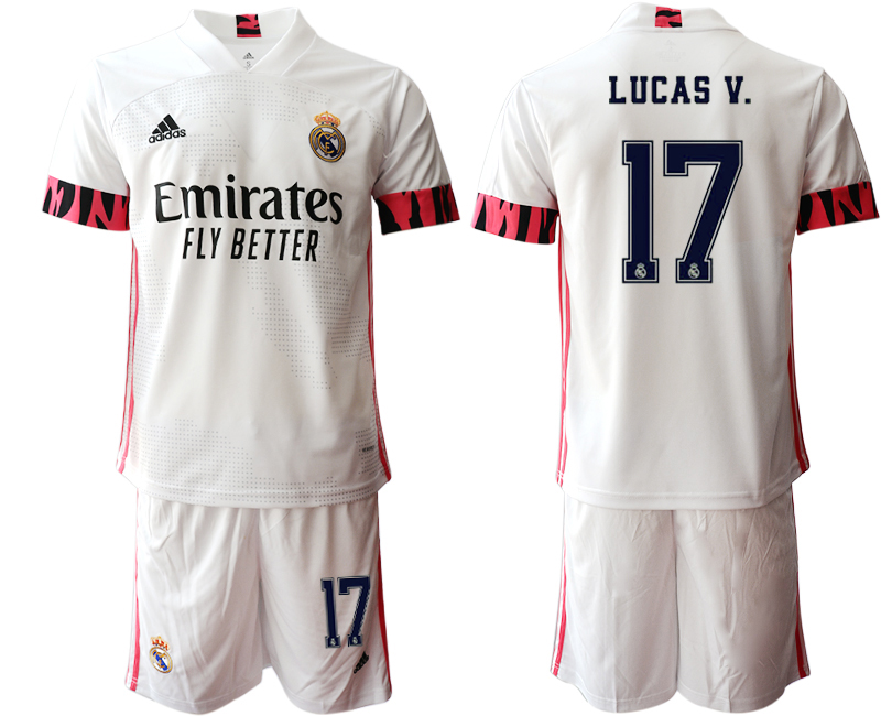 Men 2020-2021 club Real Madrid home #17 white Soccer Jerseys1->real madrid jersey->Soccer Club Jersey